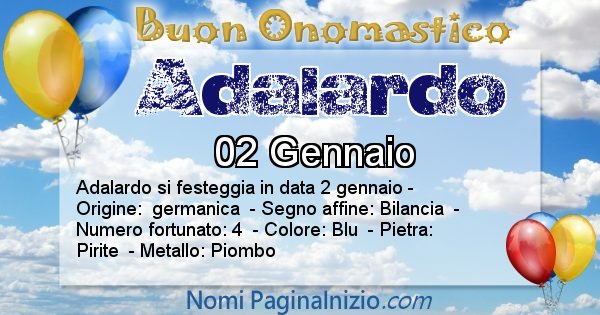 Adalardo - Onomastico del nome Adalardo