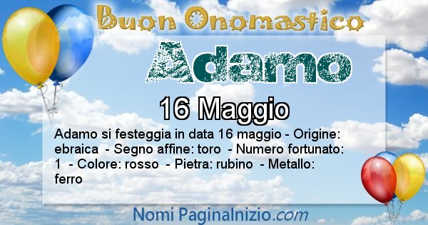 Adamo - Onomastico del nome Adamo