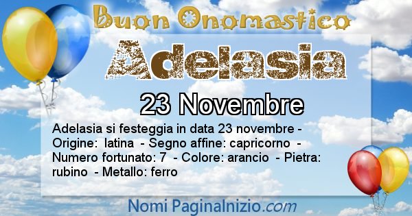 Adelasia - Onomastico del nome Adelasia