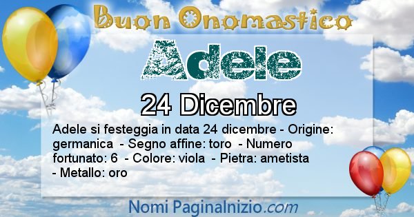 Adele - Onomastico del nome Adele