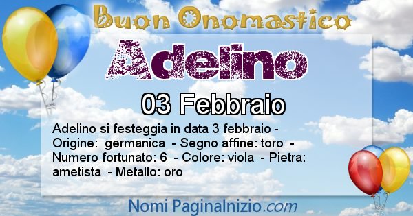 Adelino - Onomastico del nome Adelino