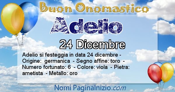 Adelio - Onomastico del nome Adelio