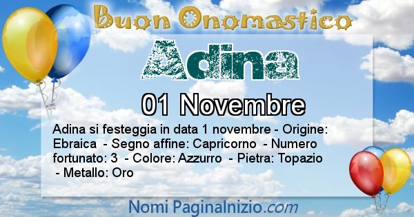 Adina - Onomastico del nome Adina