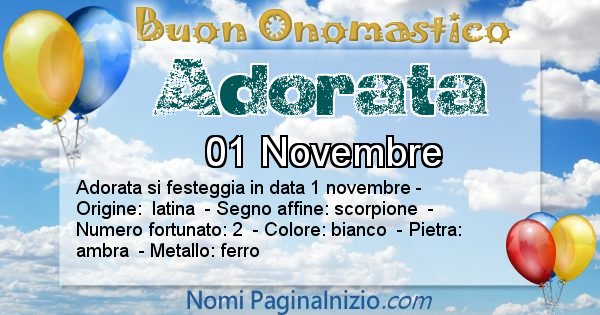 Adorata - Onomastico del nome Adorata