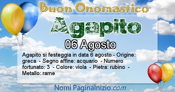 Agapito - Onomastico del nome Agapito