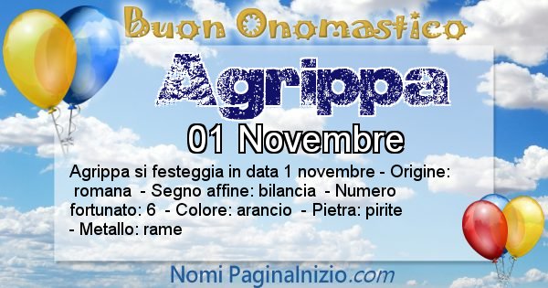 Agrippa - Onomastico del nome Agrippa