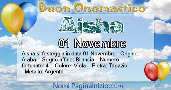 Aisha - Onomastico del nome Aisha