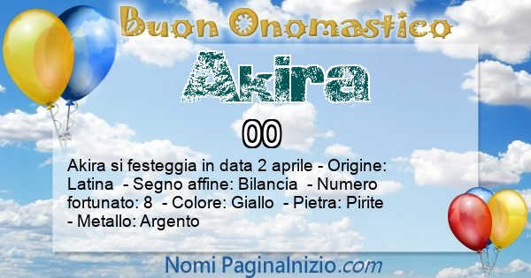 Akira - Onomastico del nome Akira