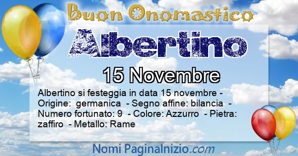 Albertino - Onomastico del nome Albertino