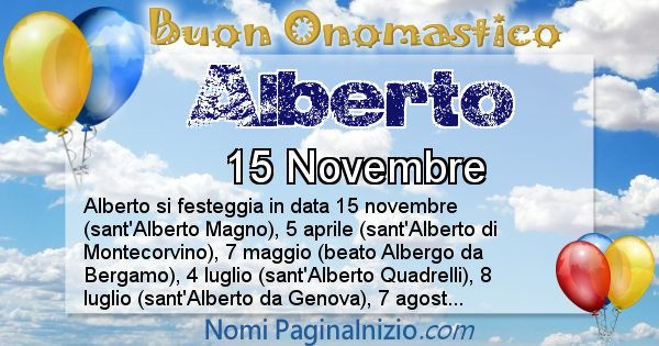 Alberto - Onomastico del nome Alberto