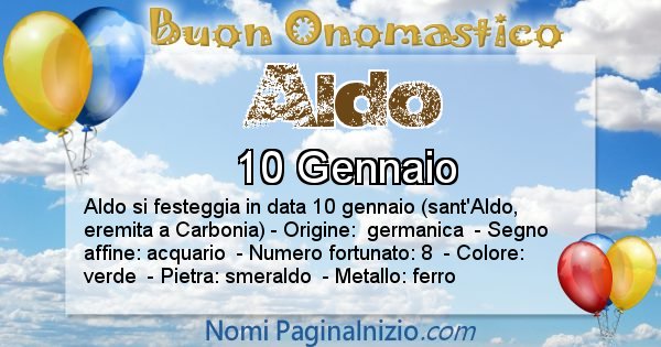 Aldo - Onomastico del nome Aldo