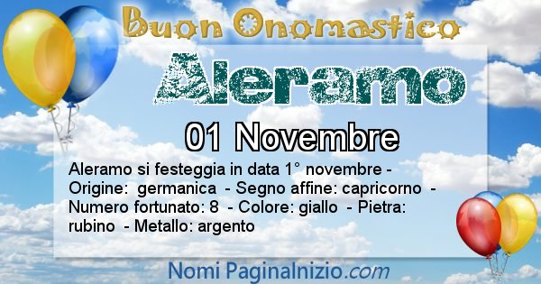 Aleramo - Onomastico del nome Aleramo