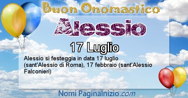 Alessio - Onomastico del nome Alessio