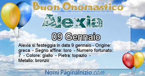 Alexia - Onomastico del nome Alexia
