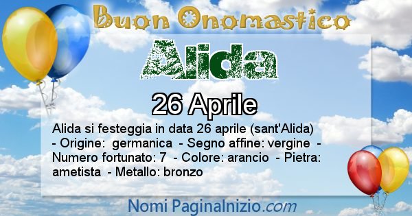 Alida - Onomastico del nome Alida