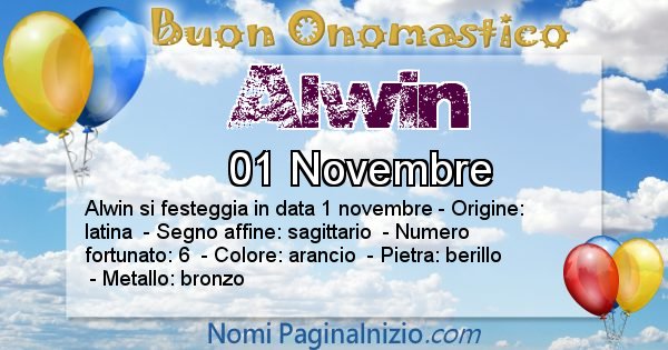 Alwin - Onomastico del nome Alwin