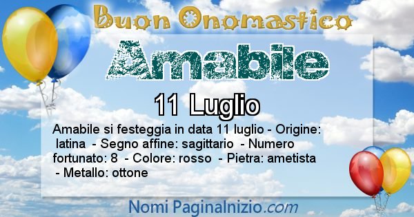 Amabile - Onomastico del nome Amabile