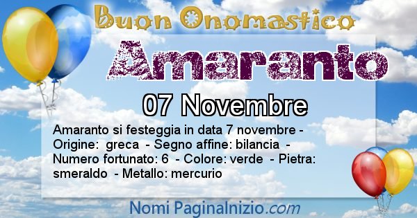 Amaranto - Onomastico del nome Amaranto