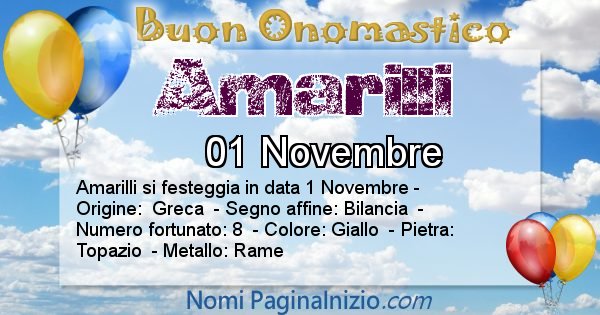 Amarilli - Onomastico del nome Amarilli