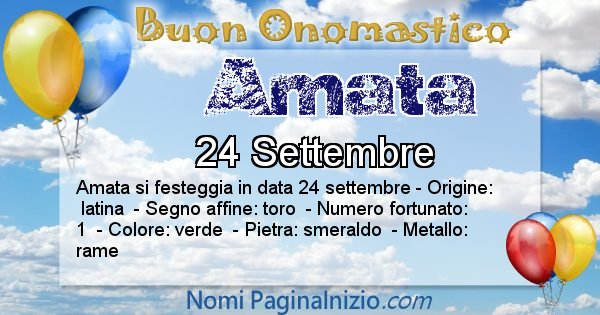 Amata - Onomastico del nome Amata