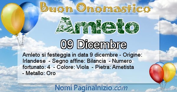 Amleto - Onomastico del nome Amleto