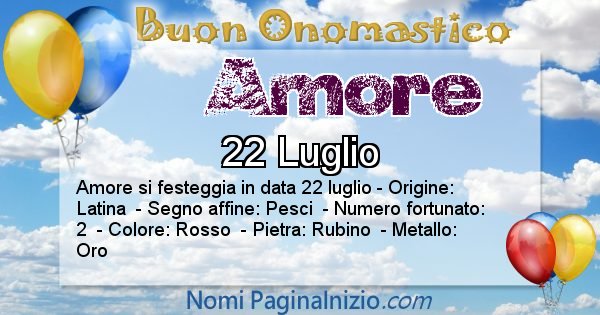 Amore - Onomastico del nome Amore