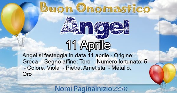 Angel - Onomastico del nome Angel