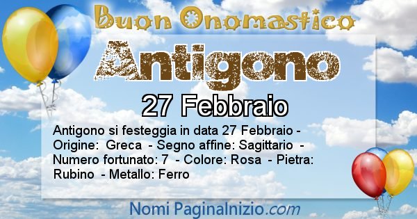 Antigono - Onomastico del nome Antigono