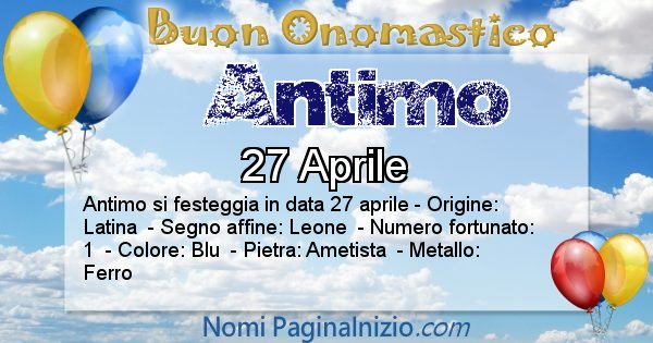 Antimo - Onomastico del nome Antimo