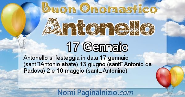 Antonello - Onomastico del nome Antonello