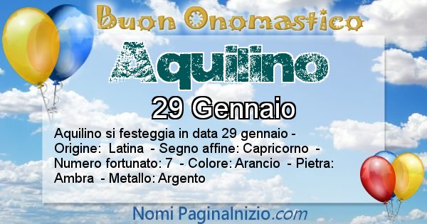 Aquilino - Onomastico del nome Aquilino