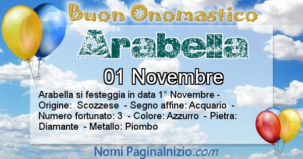 Arabella - Onomastico del nome Arabella