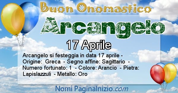 Arcangelo - Onomastico del nome Arcangelo