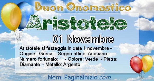 Aristotele - Onomastico del nome Aristotele