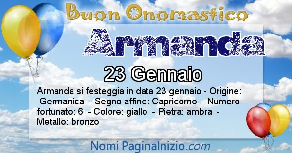 Armanda - Onomastico del nome Armanda