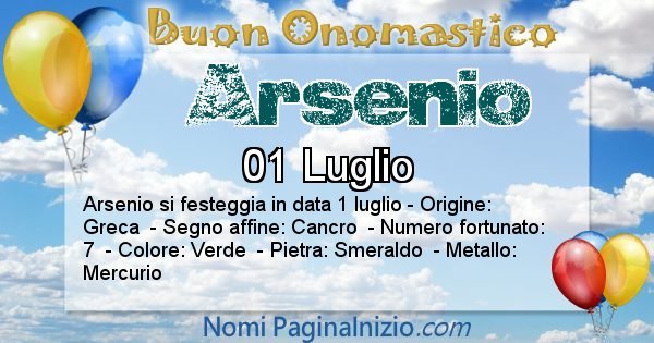 Arsenio - Onomastico del nome Arsenio