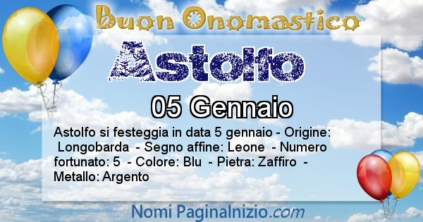 Astolfo - Onomastico del nome Astolfo