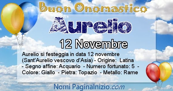 Aurelio - Onomastico del nome Aurelio