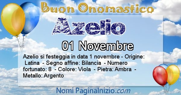 Azelio - Onomastico del nome Azelio