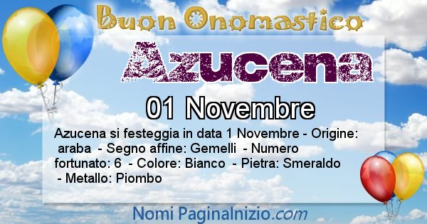 Azucena - Onomastico del nome Azucena