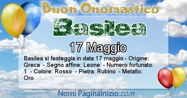 Basilea - Onomastico del nome Basilea