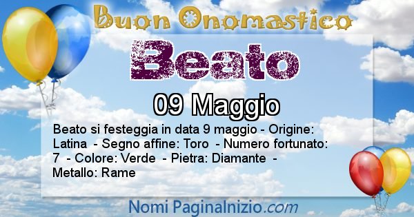 Beato - Onomastico del nome Beato