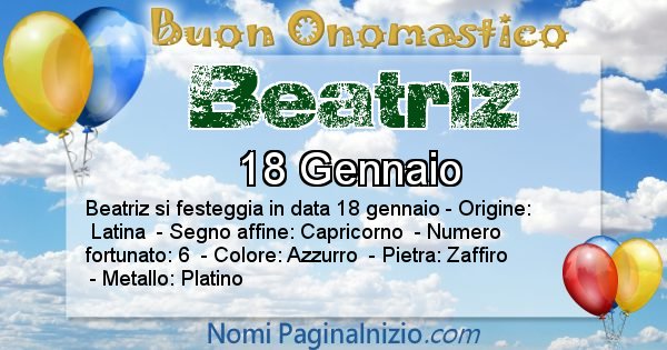 Beatriz - Onomastico del nome Beatriz