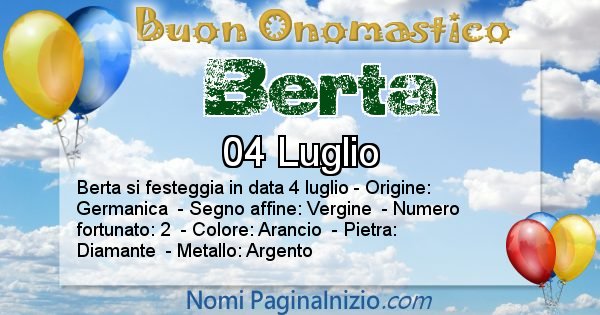 Berta - Onomastico del nome Berta