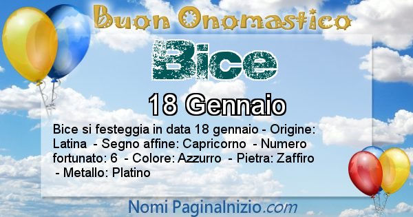 Bice - Onomastico del nome Bice