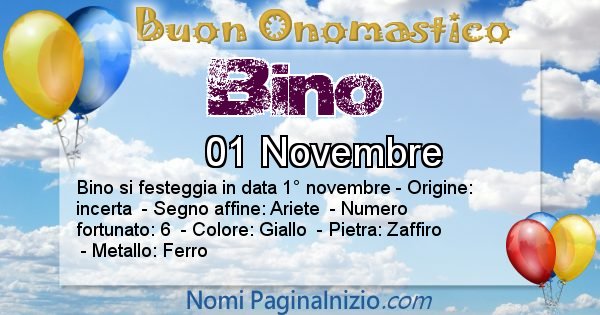 Bino - Onomastico del nome Bino