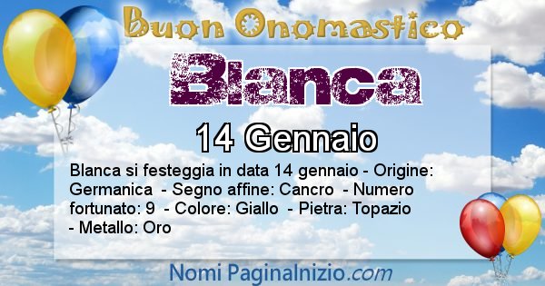 Blanca - Onomastico del nome Blanca