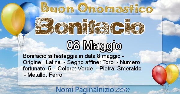 Bonifacio - Onomastico del nome Bonifacio