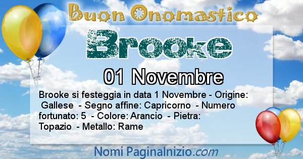 Brooke - Onomastico del nome Brooke