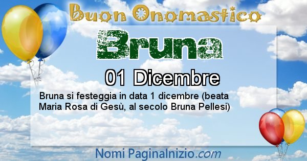 Bruna - Onomastico del nome Bruna